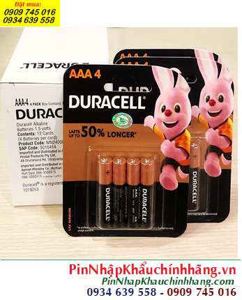 COMBO 01Hộp 12vỉ=48viên (Loại vỉ 4viên) Pin AAA 1.5v Duracell MN2400B4 LR03 _Giá chỉ 804.000/HỘP